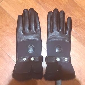 RUDSAK classic gloves, rabbit fur and leather